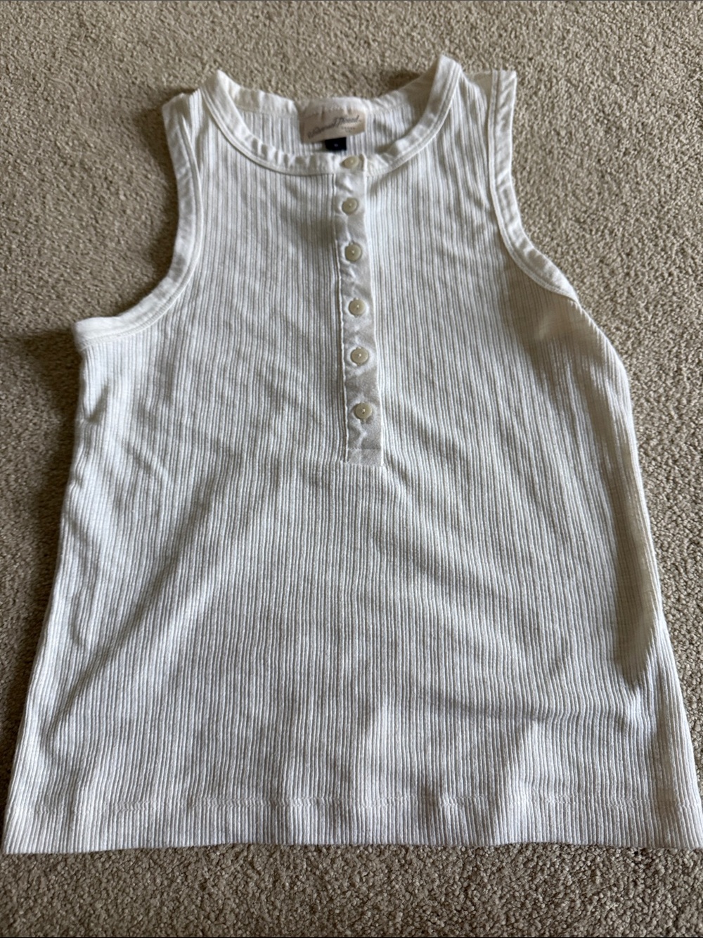 Universal Thread White Ribbed Henley Tank
